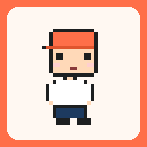 Pixel art ball-cap kid template on a 32×32 grid