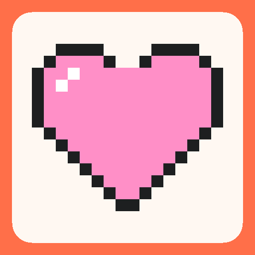 Pixel art big heart template on a 32×32 grid