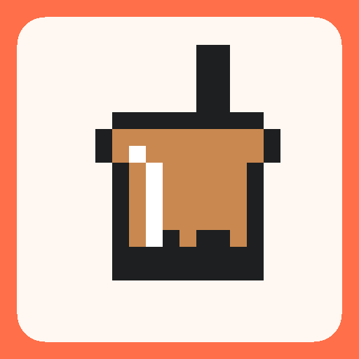 Pixel art boba milk tea template on a 32×32 grid