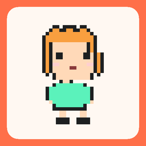 Pixel art curly cutie template on a 32×32 grid