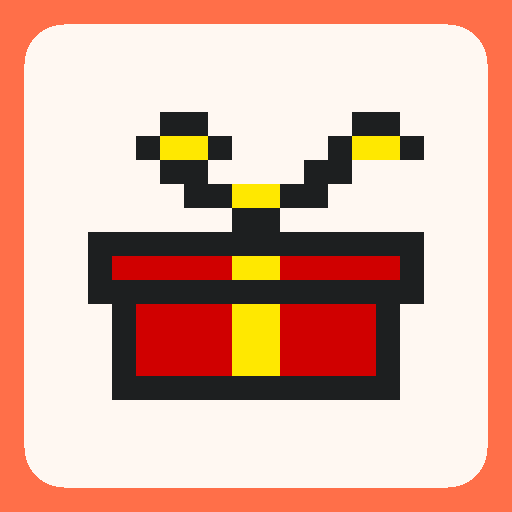 Pixel art gift box template on a 32×32 grid