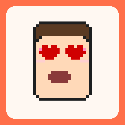 Pixel art heart eyes template on a 32×32 grid
