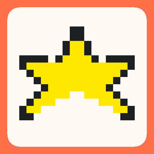 Pixel art lucky star template on a 32×32 grid
