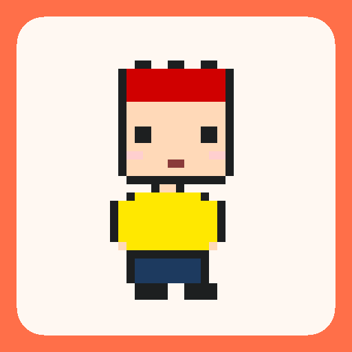 Pixel art spiky hair rookie template on a 32×32 grid