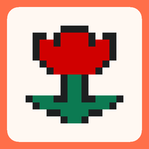Pixel art tulip template on a 32×32 grid