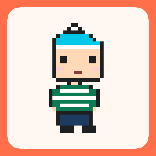 Pixel art winter beanie template on a 32×32 grid